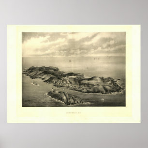 Vintager Monhegan Insel-Druck 1896 Poster
