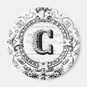 Vintager monogramm Buchstabe C Magnet