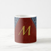 Vintager Monogramm-Denim und Leder Kaffeetasse (Mittel)