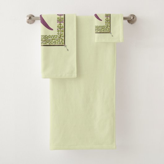 Vintager Monogramm-Letter-Rahmen Badhandtuch Set (Insitu)