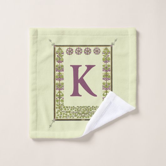 Vintager Monogramm-Letter-Rahmen Badhandtuch Set (Waschlappen)