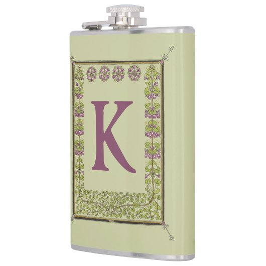 Vintager Monogramm-Letter-Rahmen Flachmann (Links)