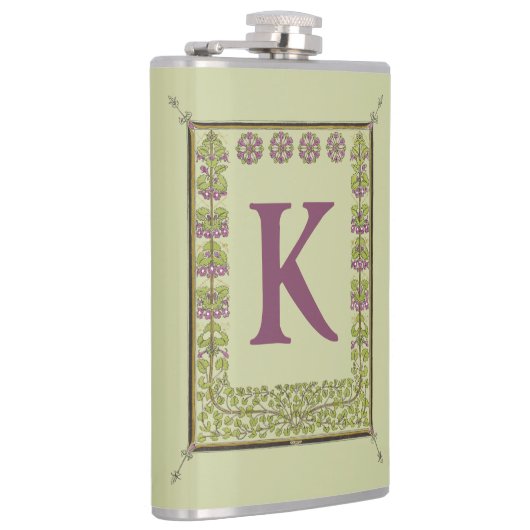 Vintager Monogramm-Letter-Rahmen Flachmann (Rechts)