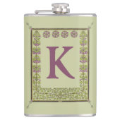 Vintager Monogramm-Letter-Rahmen Flachmann (Vorderseite)