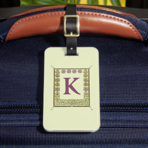 Vintager Monogramm-Letter-Rahmen Gepäckanhänger