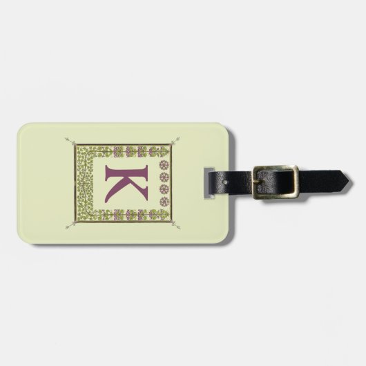 Vintager Monogramm-Letter-Rahmen Gepäckanhänger (Vorderseite horizontal)