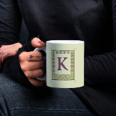 Vintager Monogramm-Letter-Rahmen Kaffeetasse