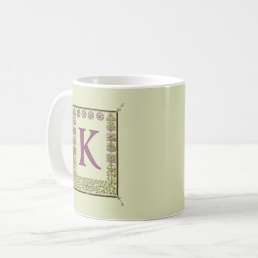 Vintager Monogramm-Letter-Rahmen Kaffeetasse (Vorderseite Links)