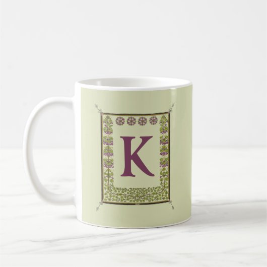 Vintager Monogramm-Letter-Rahmen Kaffeetasse (Links)