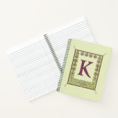 Vintager Monogramm-Letter-Rahmen Notizblock (Innenseite)