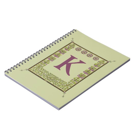 Vintager Monogramm-Letter-Rahmen Notizblock (Linke Seite)