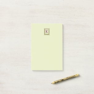 Vintager Monogramm-Letter-Rahmen Post-it Klebezettel