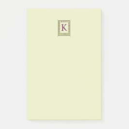 Vintager Monogramm-Letter-Rahmen Post-it Klebezettel