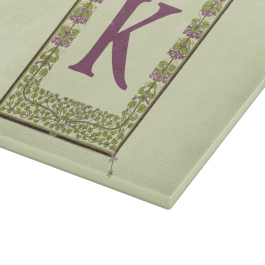 Vintager Monogramm-Letter-Rahmen Schneidebrett (Ecke)