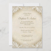 Vintager Monogramm-Spitze-wildes Einladung (Rückseite)