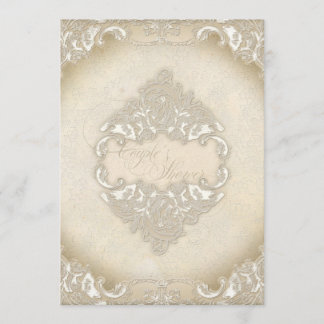 Vintager Monogramm-Spitze-wildes Einladung