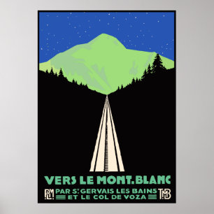 Vintager Mont-Blanc-Bahnhof Poster