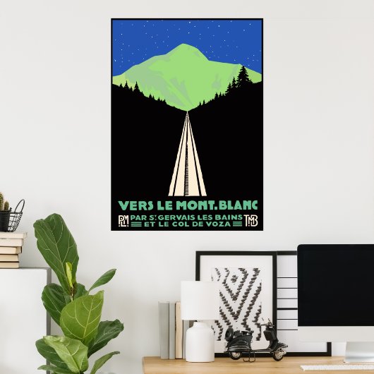Vintager Mont-Blanc-Bahnhof Poster (Heimbüro)