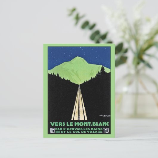 Vintager Mont-Blanc-Bahnhof Postkarte (Stehend Vorderseite)