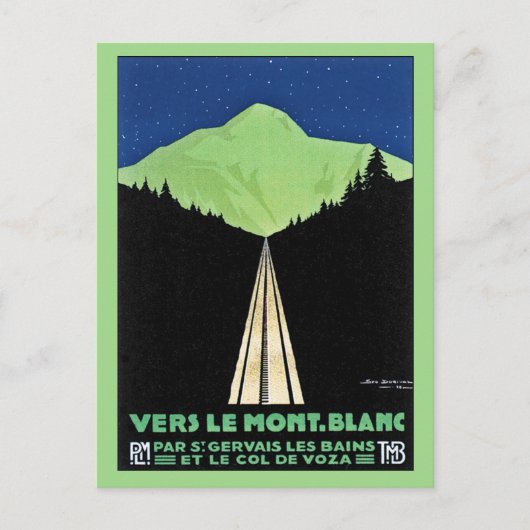 Vintager Mont-Blanc-Bahnhof Postkarte (Vorderseite)