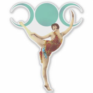 Vintager Moon Dancer Aufkleber