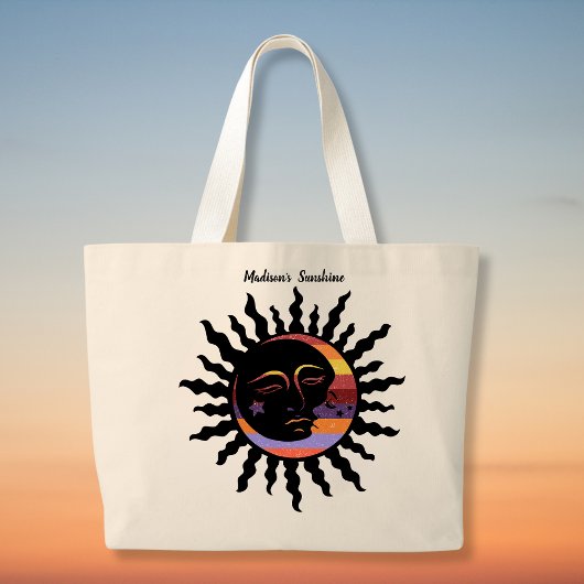 Vintager Moon Love Regenbogen Tragetasche