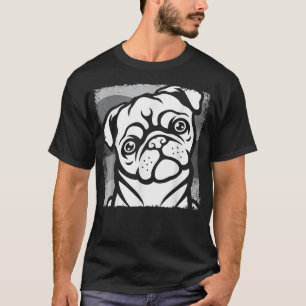 Vintager Mops für Kinder Männer, lustiger Hund län T-Shirt