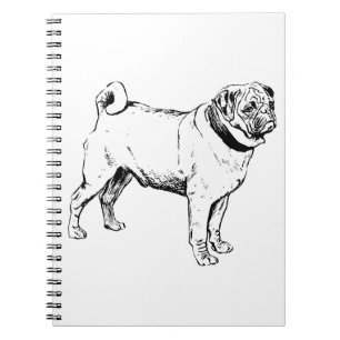Vintager Mops, Hundeschliff Notizblock