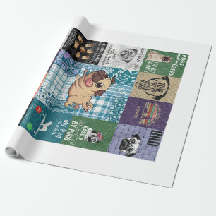 Vintager Mops Lover Gift, Idea Mops Eigentümer Bla Geschenkpapier