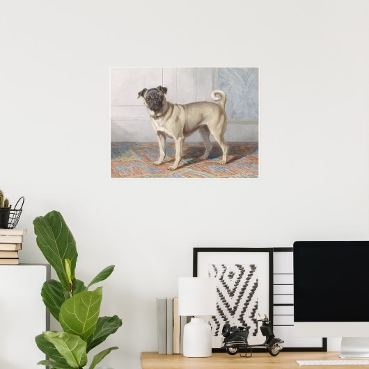 Vintager Mops Poster (Heimbüro)