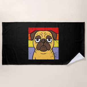 Vintager Mops Sarcastic Albern Puppy Dog Lover Spa Strandtuch