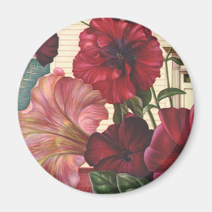 Vintager Morgen Ruhm Blume im Garten Magnet