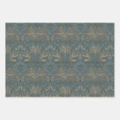 Vintager Morris Brown Birds Dove Peak und Dragon Geschenkpapier Set (Vorderseite 3)