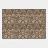 Vintager Morris Brown Birds Dove Peak und Dragon Geschenkpapier Set (Vorderseite)