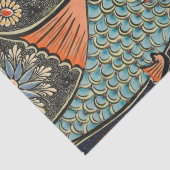 Vintager Mosaikfisch mit Abstrakten Blume Seidenpapier (Ausschnitt)