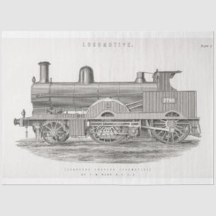 Vintager Motor Lokomotive Ephemera Seidenpapier