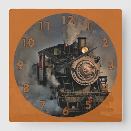 Vintager Motor Quadratische Wanduhr (Vorderseite)