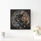 Vintager Motor Quadratische Wanduhr (Zuhause)