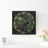 Vintager Motor Quadratische Wanduhr (Zuhause)