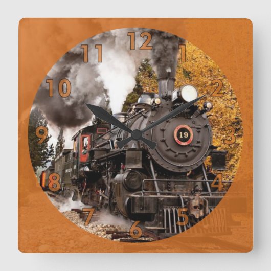 Vintager Motor Quadratische Wanduhr (Vorderseite)