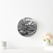 Vintager Motor Runde Wanduhr (Zuhause)