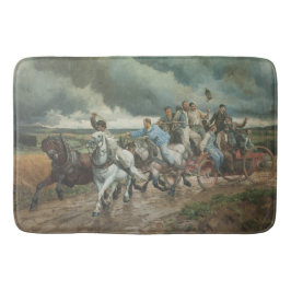 Vintager Motor (von Eugène Burnand) Badematte