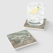 Vintager Motor (von Eugène Burnand) Steinuntersetzer (Seitenansicht)