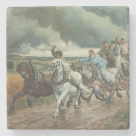 Vintager Motor (von Eugène Burnand) Steinuntersetzer