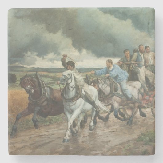 Vintager Motor (von Eugène Burnand) Steinuntersetzer (Vorderseite)