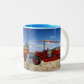 Vintager Motor, Zweifarbige Tasse (VorderseiteRechts)