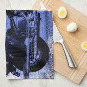 Vintager Motorrad in Blue Kitetücher Geschirrtuch (Viertel Falte)