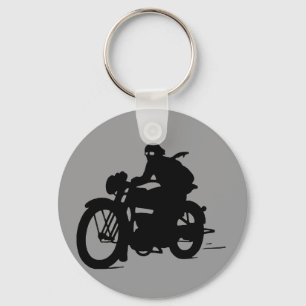 Vintager Motorrad Man Silhouette Klassischer Schlü Schlüsselanhänger