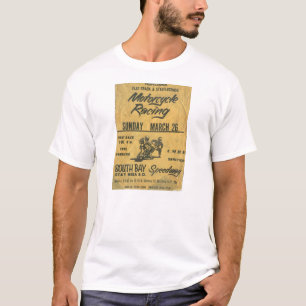 Vintager Motorrad-Rennen-Plakat-T - Shirt