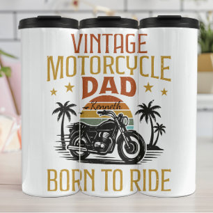 Vintager Motorrad-Vater Geboren zu fahren Thermosbecher